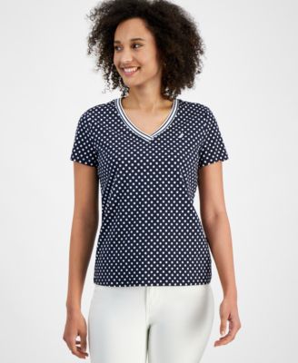 Nautica Jeans - Women's Rivera Polka-Dot V-Neck Top