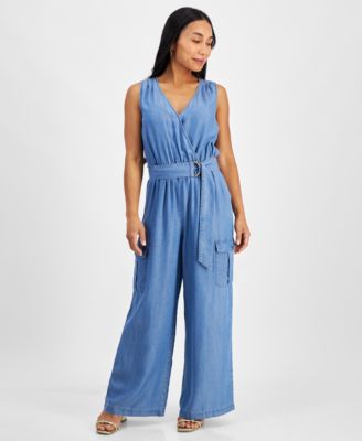 I.N.C. International Concepts - Petite Belted Utility Jumpsuit