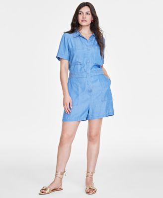 On 34th - Women's Chambray Utility Romper
