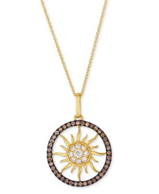 Le Vian - Nude Diamond & Chocolate Diamond Pendant Necklace (1/2 ct. t.w.) in 14k Honey Gold