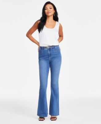 I.N.C. International Concepts - Women's Belted Flared-Leg Jeans