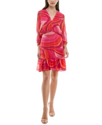 Taylor - Petite Printed Dolman-Sleeve Fit & Flare Dress