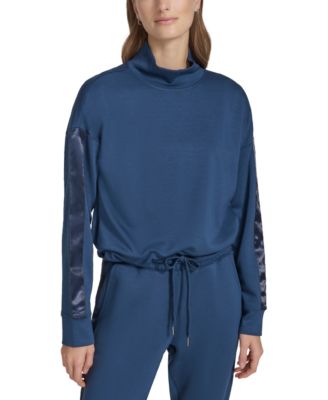 Marc New York - Women's Mixed-Media Scuba Turtleneck Top