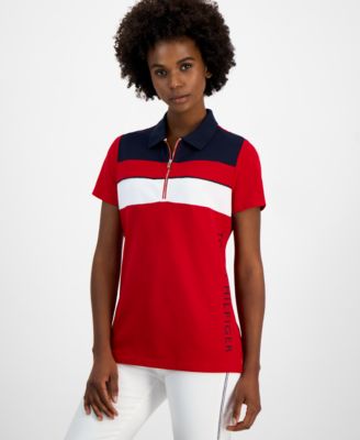Tommy Hilfiger - Women's Colorblocked Zip Polo Shirt