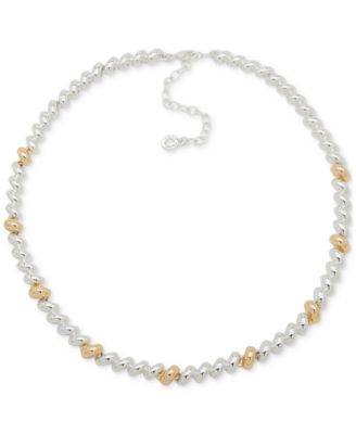 Anne Klein - Two-Tone Sculptural Braid-Look Collar Necklace, 16" + 3" extender