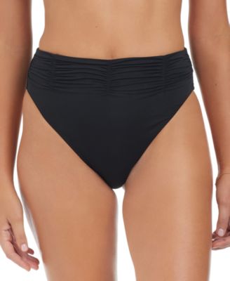 Sanctuary - Women's Beach Goddess Excess Shirred-Waist High-Leg High-Rise Bikini Bottoms