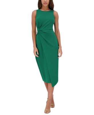 Siena - Women's Ruched Side-Twist Sleeveless Midi Dress