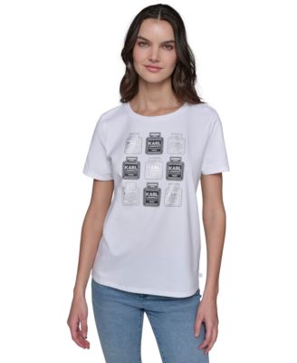 KARL LAGERFELD PARIS - Petite Crewneck Graphic T-Shirt