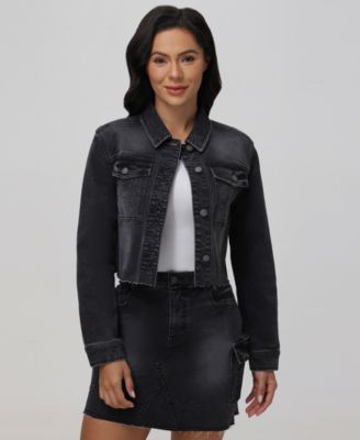 Frye - Women's Cropped Cut-Off Button-Front Denim Jacket