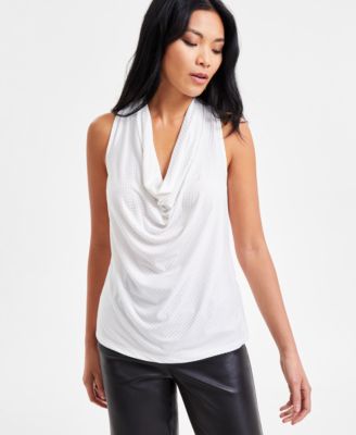 I.N.C. International Concepts - Women's Sparkle Cowlneck Top