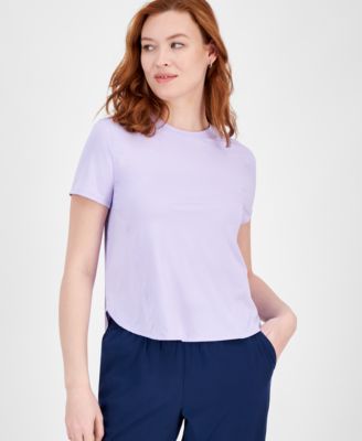 ID Ideology - Women's Perforated-Side Short-Sleeve T-Shirt, Exclusively at Macy's