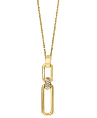 LALI Jewels - Diamond Link 18" Pendant Necklace (1/20 ct. t.w.) in 14k Yellow Gold
