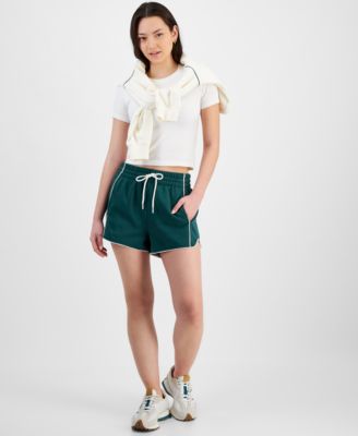 Hippie Rose - Juniors' Contrast-Piped Pull-On Sweatshorts