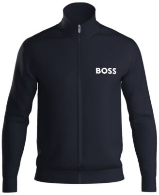 BOSS - Men's Ease Logo-Print Full-Zip Terry Jacket