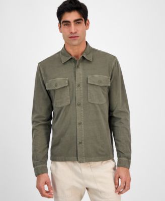 Sun + Stone - Men's Josh Short Sleeve Button Front Knit Overshirt