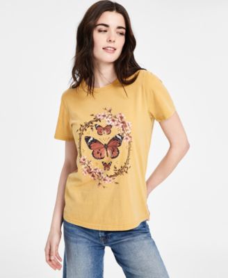 Lucky Brand - Women's Cotton Butterfly Frame Crewneck Tee