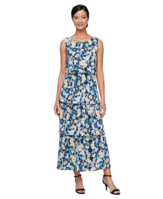 SL Fashions - Women's Floral-Print Tiered Maxi Dress