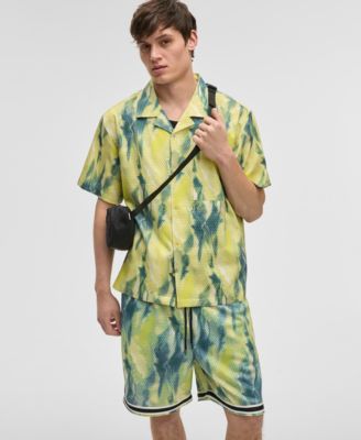 Mode of One - Men's Aura Relaxed-Fit Printed Button-Down Camp Shirt