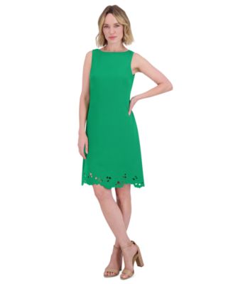 Vince Camuto - Women's Signature Stretch Crepe Scalloped-Hem Dress