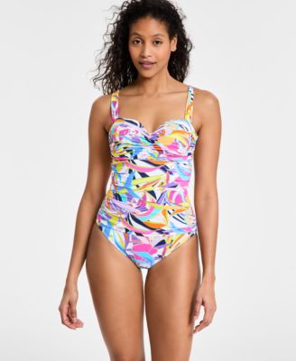 Bleu by Rod Beattie - Women's Living Color Ruched One-Piece Swimsuit