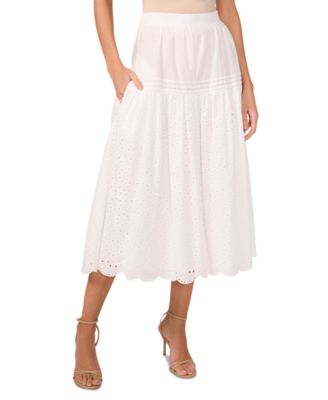 1.STATE - Women's Cotton Eyelet Maxi Skirt