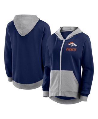 Logo Athletic - Women's Navy Denver Broncos Hit It French Terry Full-Zip Hoodie