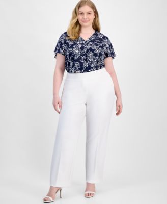 AK Anne Klein - Plus Size Grace Pull-On Pants