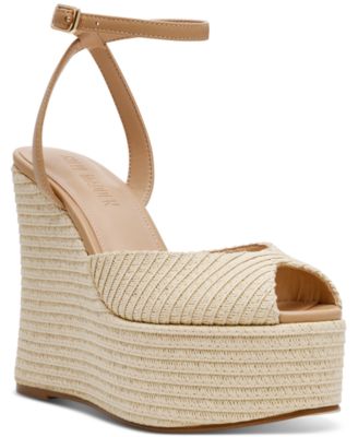 Steve Madden - Women's Wanona Raffia Wedge Sandals