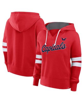 Fanatics - Women's Red Washington Capitals Seize Fleece Pullover Hoodie