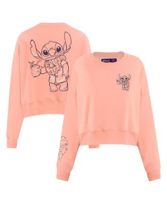 Freeze Max - Women's Light Pink Lilo and Stitch Vacation Loose Fit Cropped Pullover Sweatshirt