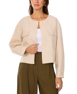 Vince Camuto - Women's Linen-Blend Cropped Jacket