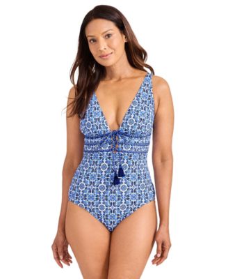Tommy Bahama - Women's Printed Tie-Front One-Piece Swimsuit