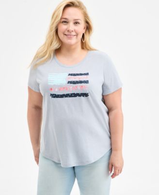 Style & Co - Plus Size Printed Crewneck Graphic T-Shirt