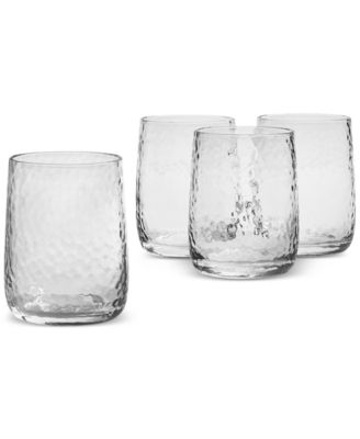 Oake - Clear Textured Double Old-Fashioned Glasses, Set of 4