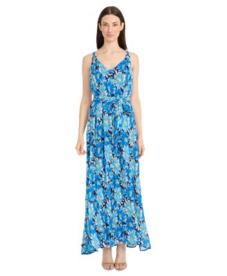 Maggy London - Women's Printed Crinkle Chiffon Maxi Dress