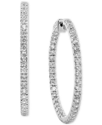 Macy's - Diamond In & Out Hoop Earrings (5 ct. t.w.)