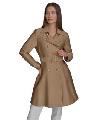 Donna Karan New York - Women's Double-Breasted Skirted Trench Coat
