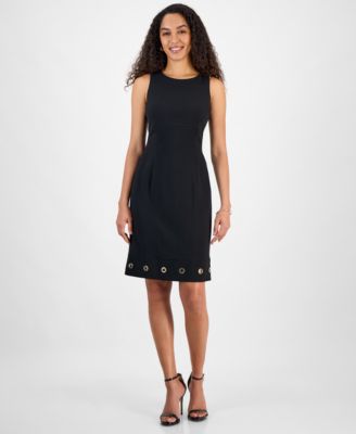 Kasper - Women's Crepe Grommet-Trim Sheath Dress
