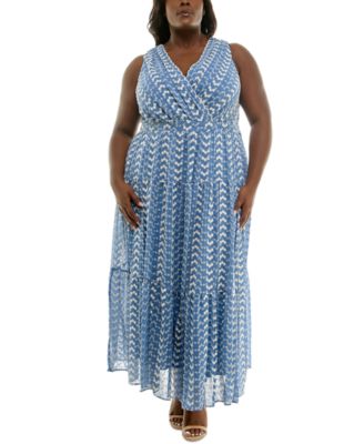 Taylor - Plus Size Sleeveless Embroidery Tiered Maxi Dress