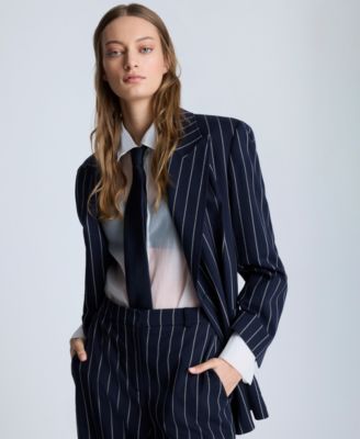 Kenneth Cole - Women's Pinstriped Double-Breasted Jacket