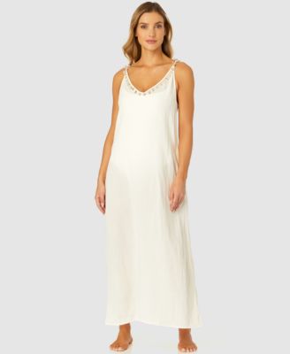 Ibiza Anne Cole - Women's V-Neck Crochet Back Maxi Cover-Up