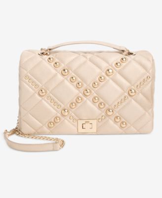 I.N.C. International Concepts - Ajae Small Champagne Pearlized Quilted Shoulder Bag