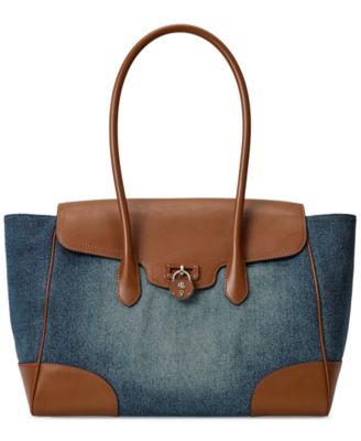 Lauren Ralph Lauren - Washed Denim Extra-Large Tanner Satchel