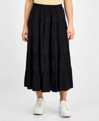 And Now This - Petite Tiered Pull-On Maxi Skirt