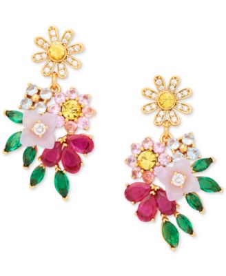 kate spade new york - Bursting Blooms Gold-Tone Multi-Stone Drop Earrings