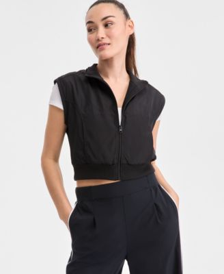 ID Ideology - Women's Woven Piped Cropped Vest