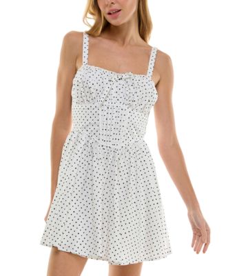 Trixxi - Juniors' Cotton Printed Corset-Style Mini Dress