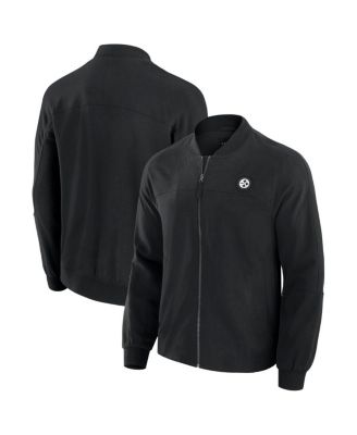 J. Palmer - Men's Black Pittsburgh Steelers Lightweight Cover-4 Tri-Blend Full-Zip Jacket