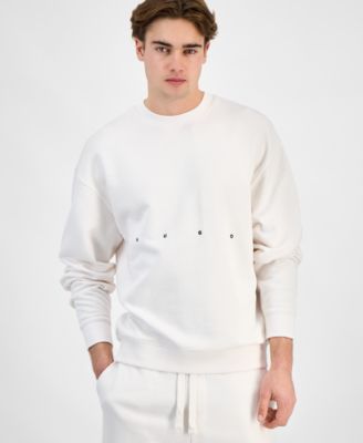 Hugo Boss - Men's Dutap Oversized-Fit Textured Palm Tree-Print Sweatshirt