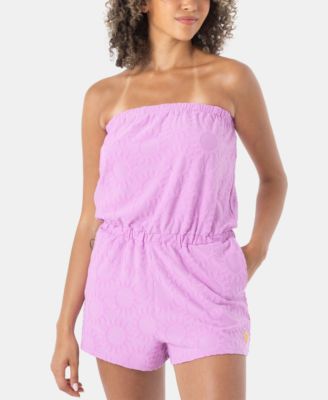 Roxy - Juniors' Special Feeling Strapless Romper Swim Cover-Up